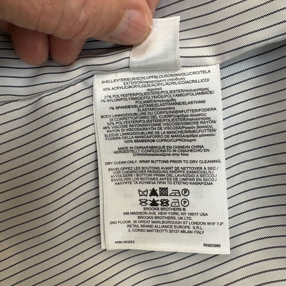 Brooks Brothers Size 6 Black Lace Overlay Blazer Textured Tailored Jacket - Picture 13 of 15